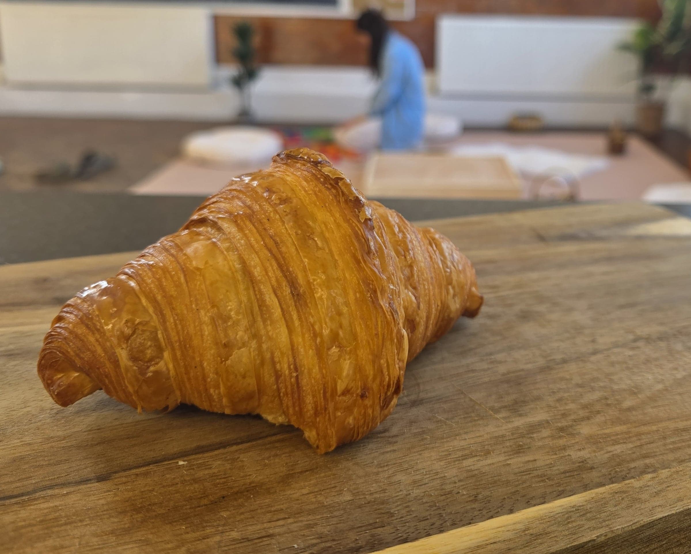 croissants on a wooden board